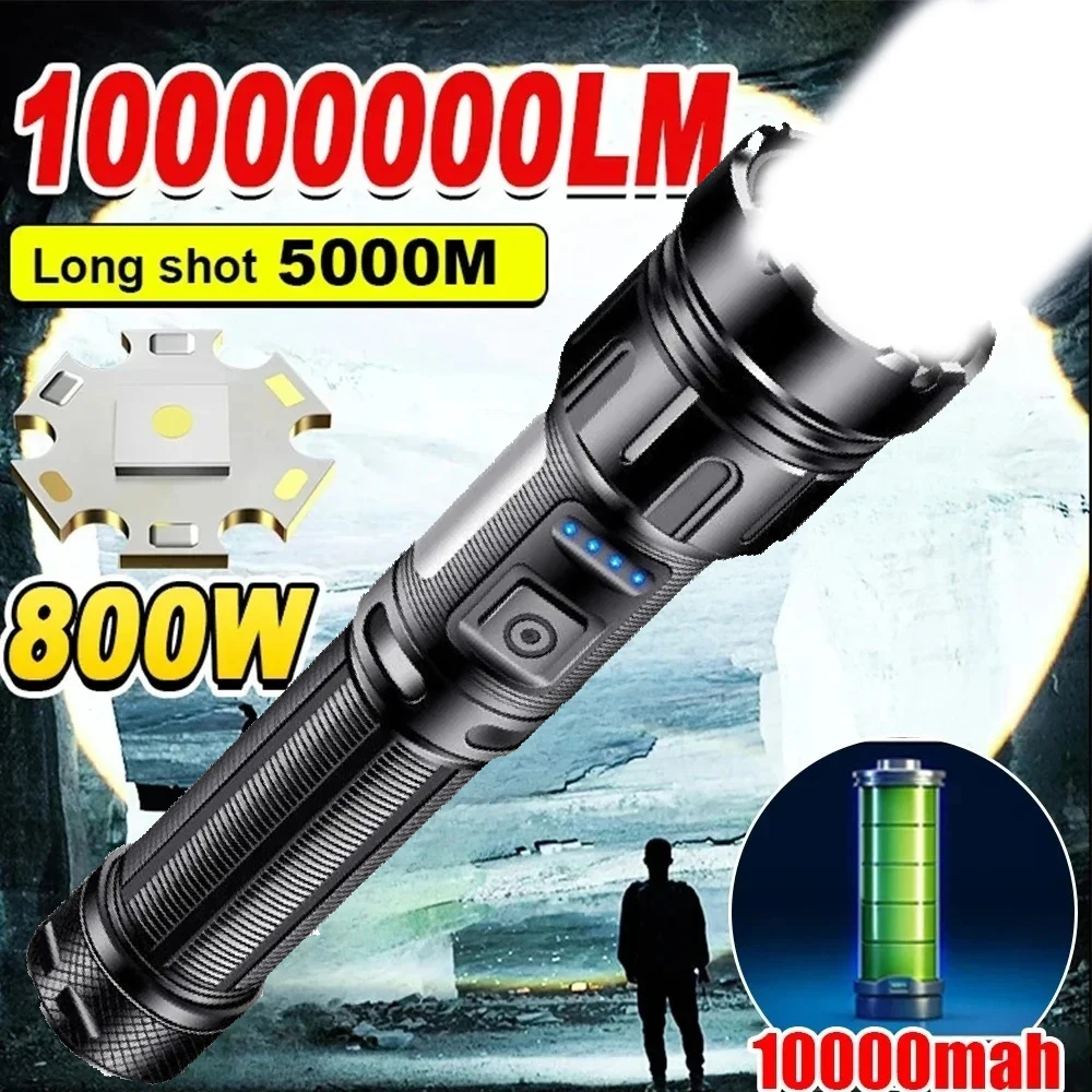 

High Power COB Led Flashlight USB Rechargeable Torch with Magnet 7 Mode Zoomable Waterproof Lantern for Camping Emergency Lamp