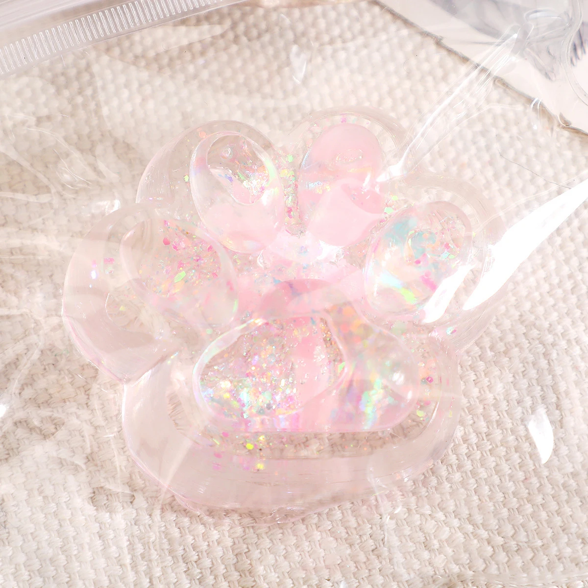 Transparent Glitter Colorful Starfish Soft Anti Stress Cat Paw Taba Squeeze Kids Toys Cat's Paw Adult Decompression Sensory Gift