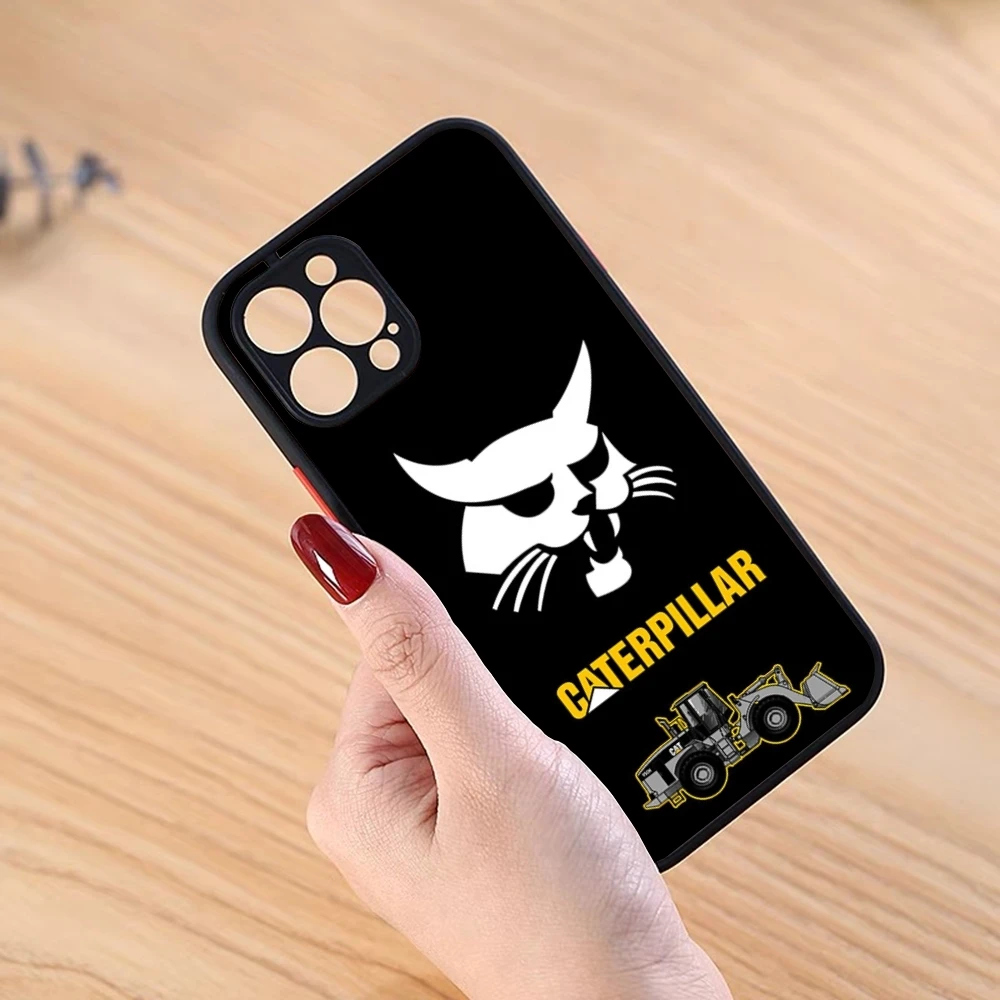 C-CaterpillarES Dozer Logo Phone Case Black Matte for iPhone 15ProMax 13 12 11 14 Pro Max Mini 8 7 Plus SE2020 XS Max X XR Cover