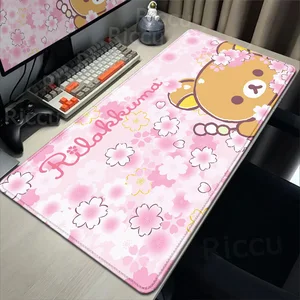 Alas Karet Permainan Kawaii Alas Mouse Lucu Alas Meja Antiselip Anime Rilakkuma Merah Muda Aksesori Komputer Kantor Alas Mouse Desktop Kecepatan 10 aksesoris rilakkuma penjualan terbaik - №