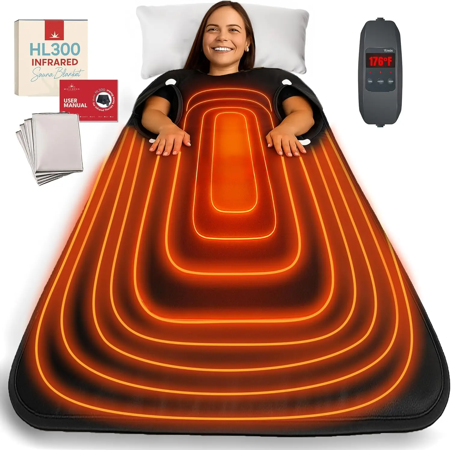 

Infrared Sauna Blanket Portable Sauna Blanket for Home Weight Loss and Detox Personal Far Infrared Dry Therapy Bag
