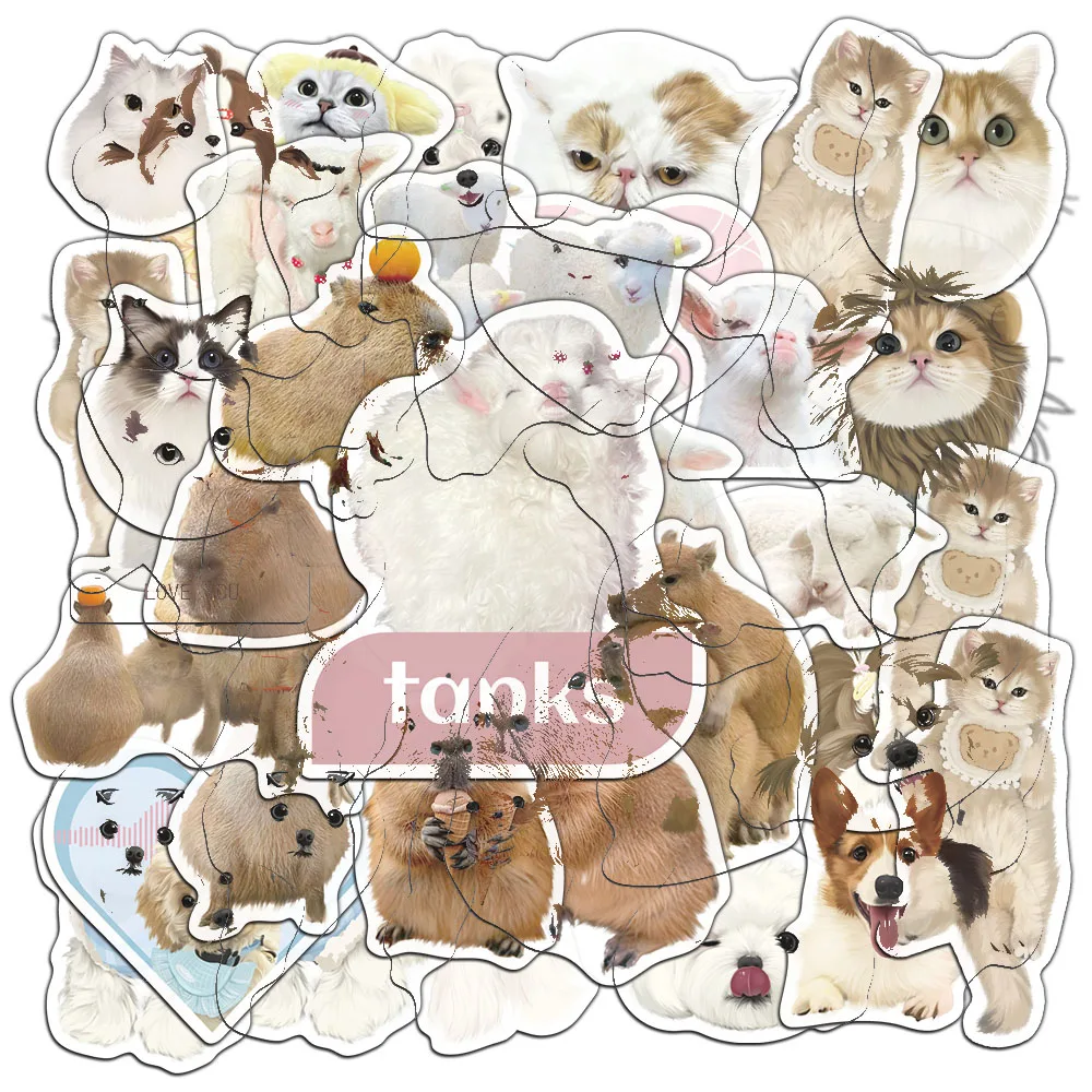 냉장고 수하물 컴퓨터 스케이트보드에 적용 가능한 크리에이티브 반려동물 커피 스티커, 8 크로스 보더 휴일