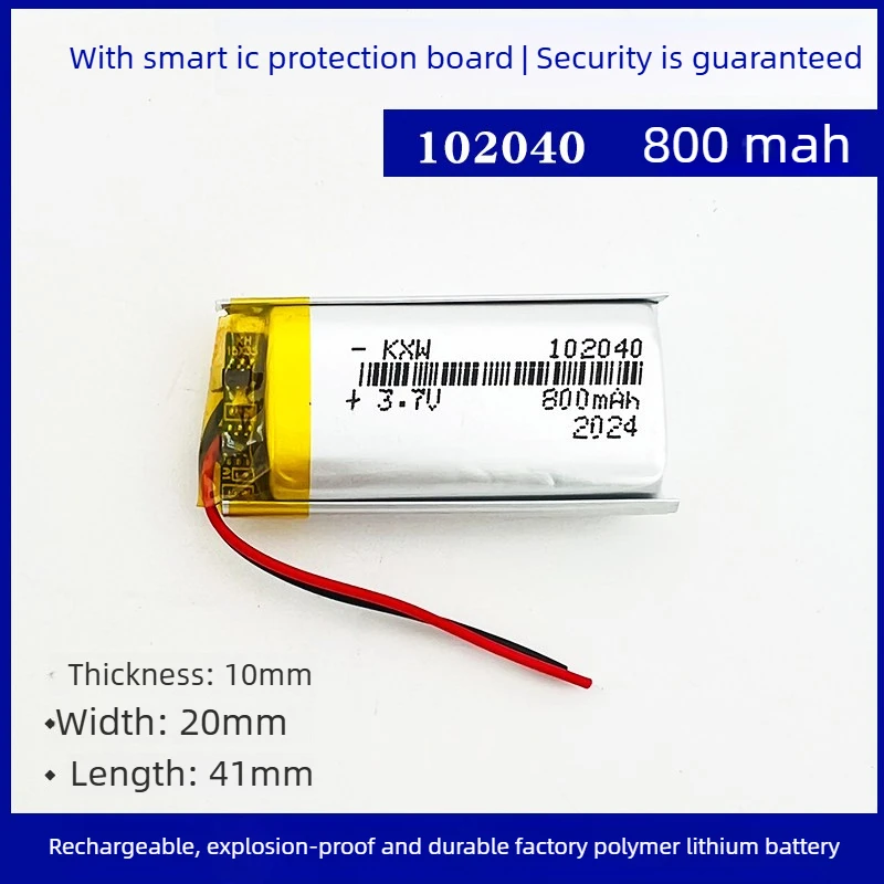 Grade A 902040 3.7V 700mAh Li-Polymer Battery 102040 902040 802040 702040 602040 502040 Rechargeable Lithium Polymer Batteries