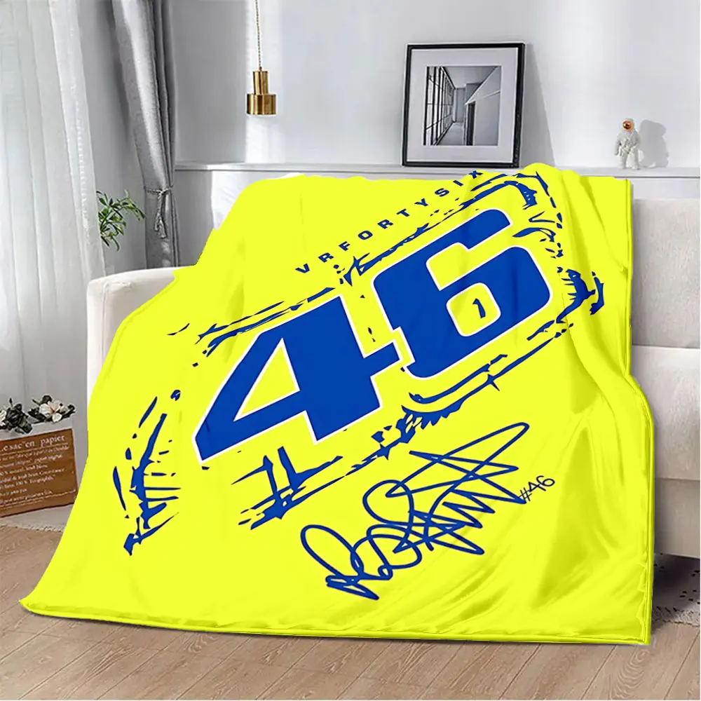 Motorcycle V-Valentino R-Rossi 46 Printed Blanket Picnic Blankets Warm Blanket Soft and Comfortable Blanket Home Travel Birthday