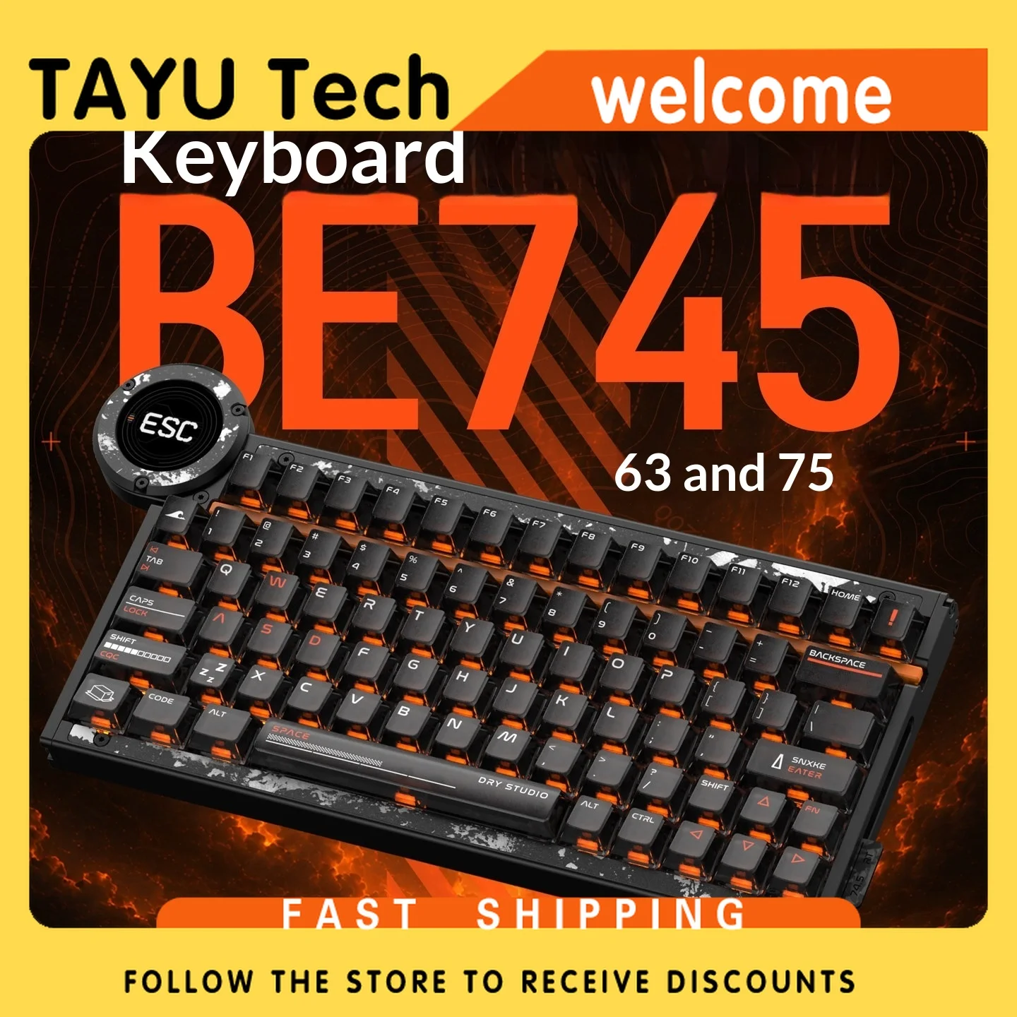 New Arrival Angry Miao BE745 Battleye R2 Full Aluminum Hall Magnetic Switch Gaming Keyboard 74.5 Layout For FPS Esports