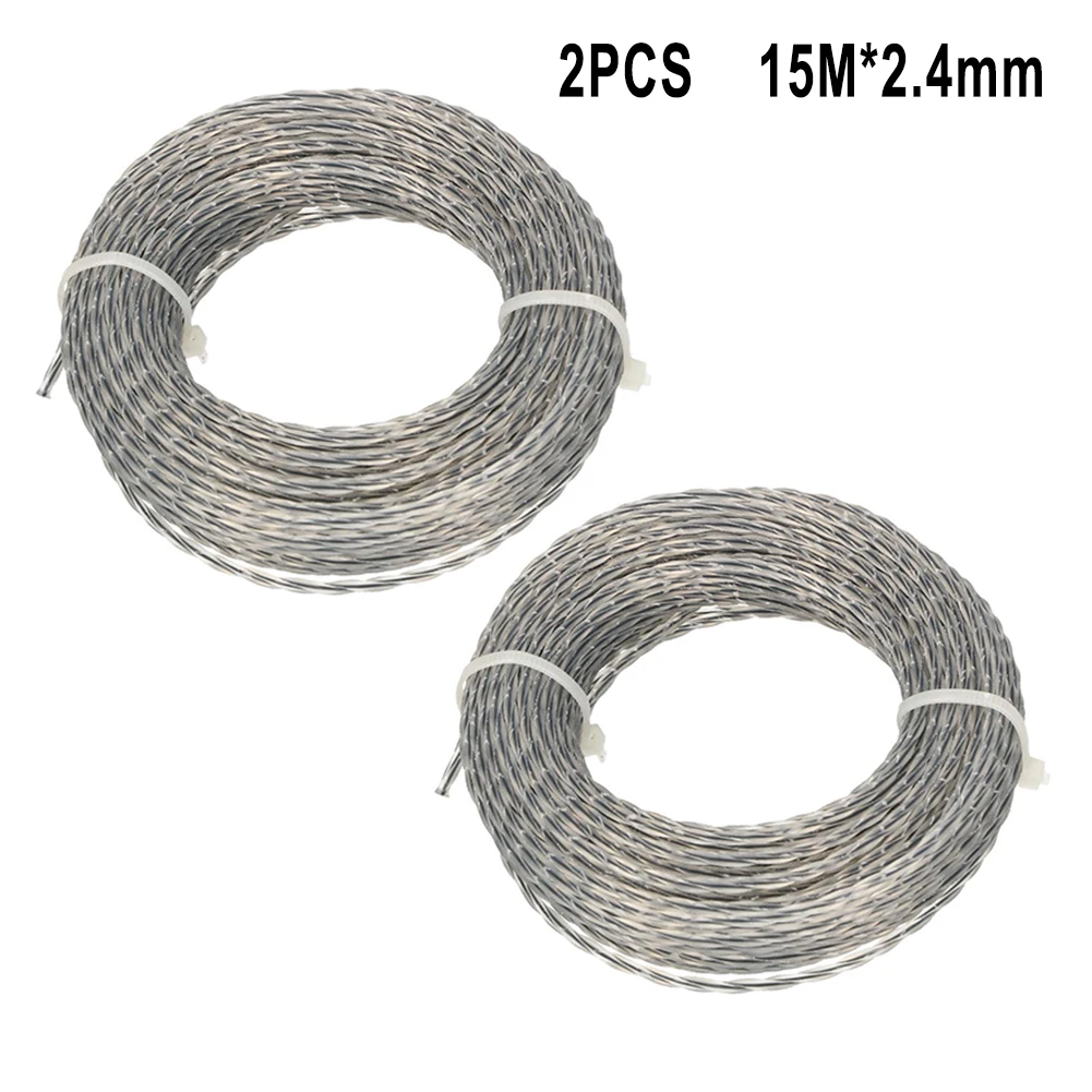 Imagem -04 - Conjuntos Core-reforçado Grama Aparador de Linha 2.0 3.0 mm x 15m 30m Linha Carretel Aparador de Grama Ferramenta de Jardim Lâmina de Substituição de Reposição