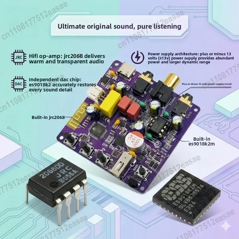 HiFi Lossless Bluetooth 6.0 LDAC Audio Receiver, USB & Coaxial Decoding Player For Vintage Amplifiers & Speakers