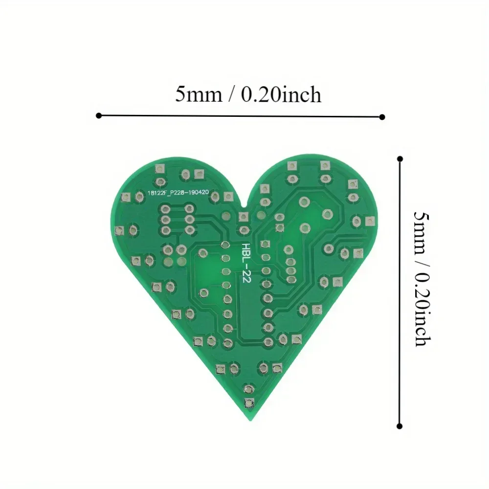 Love LED Set - Heart Shaped Breathing Light Kit DIY Breathing Light Electronic Kit Exercise Board Red/blue/white for DIY Parts