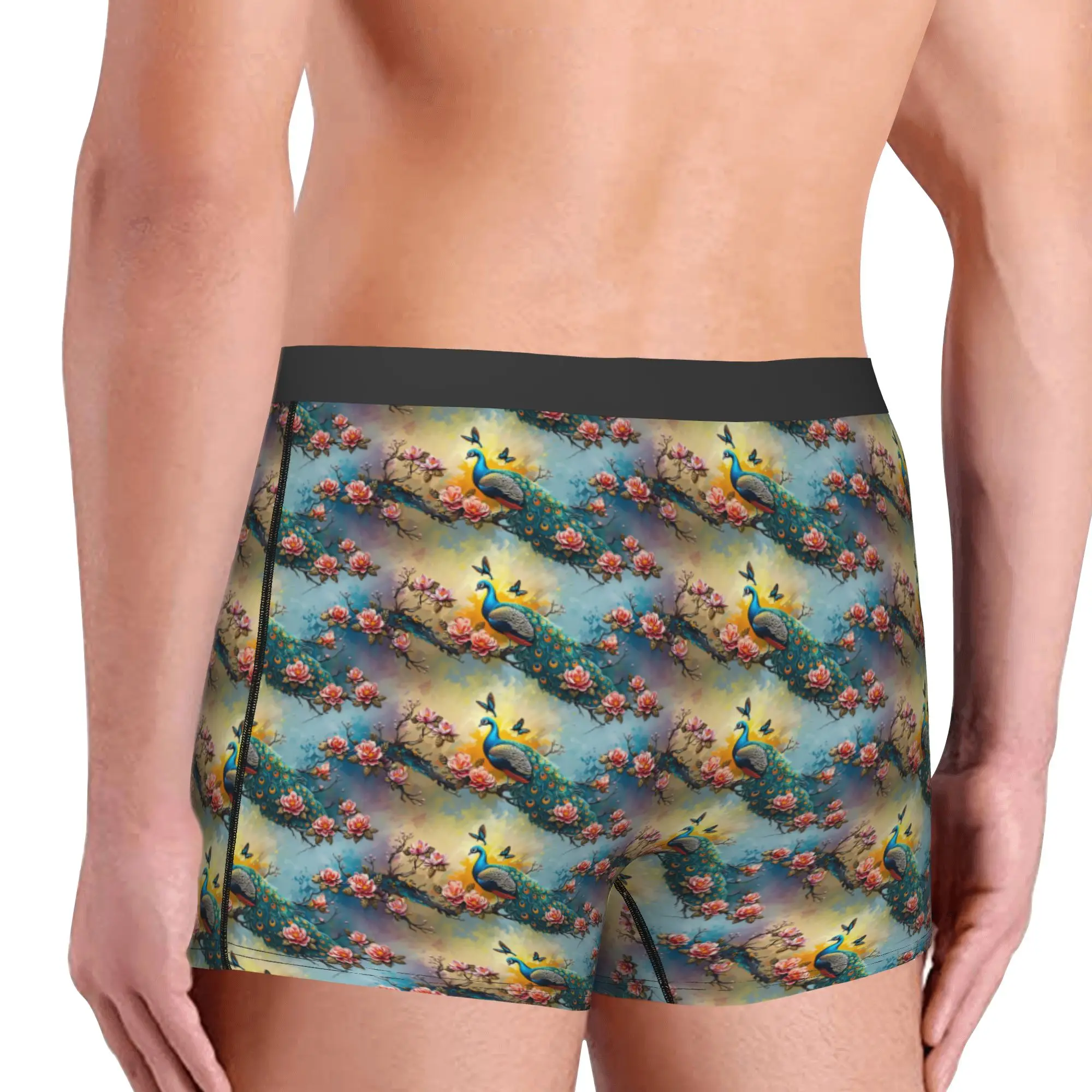 Luxury High 3D Floral Boxers Shorts Men Fashion Trend 3D Flowers Briefs Underwear Novelty Underpants