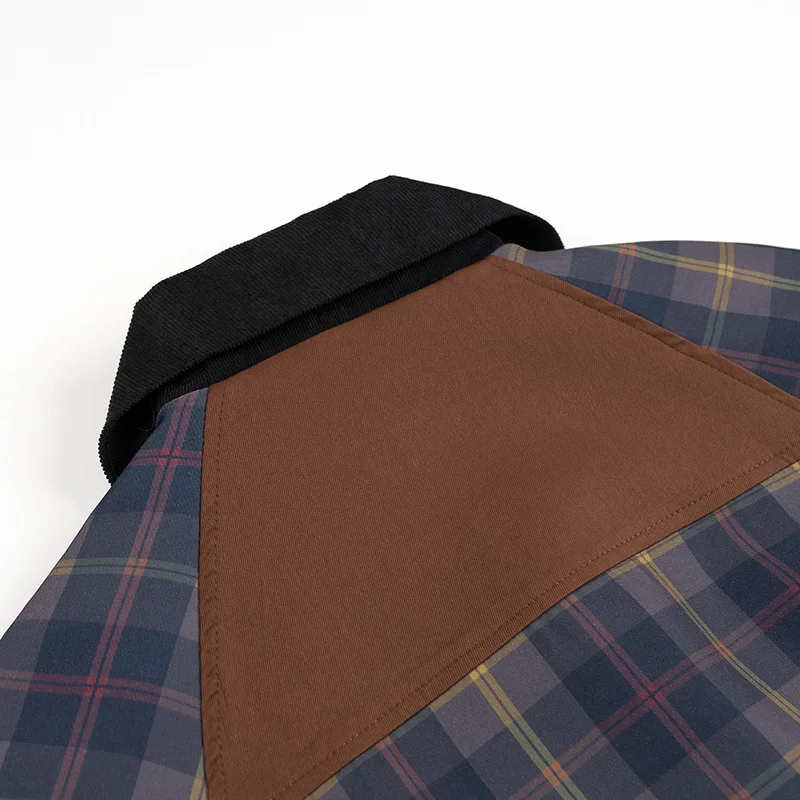 Jarní/letní 2025 Dámská ležérní kostkovaná bunda se stojáčkem, módní pouliční styl, pohodlná polyesterová tkanina s dlouhým rukávem, zip... - náhled 3