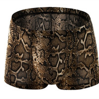 Mens Underwear Boxers Shorts Homme Snakeskin Leopard Panties Man Breathable U Convex Pouch Underpants Cueca Calzoncillo M-XXL
