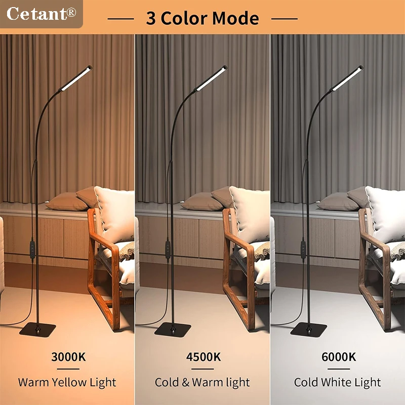 

Modern LED Floor Lamp USB Plug Rotatable Eye Protection Adjustable Color Temperature Brightness Lamp Bedroom Living Room Lights