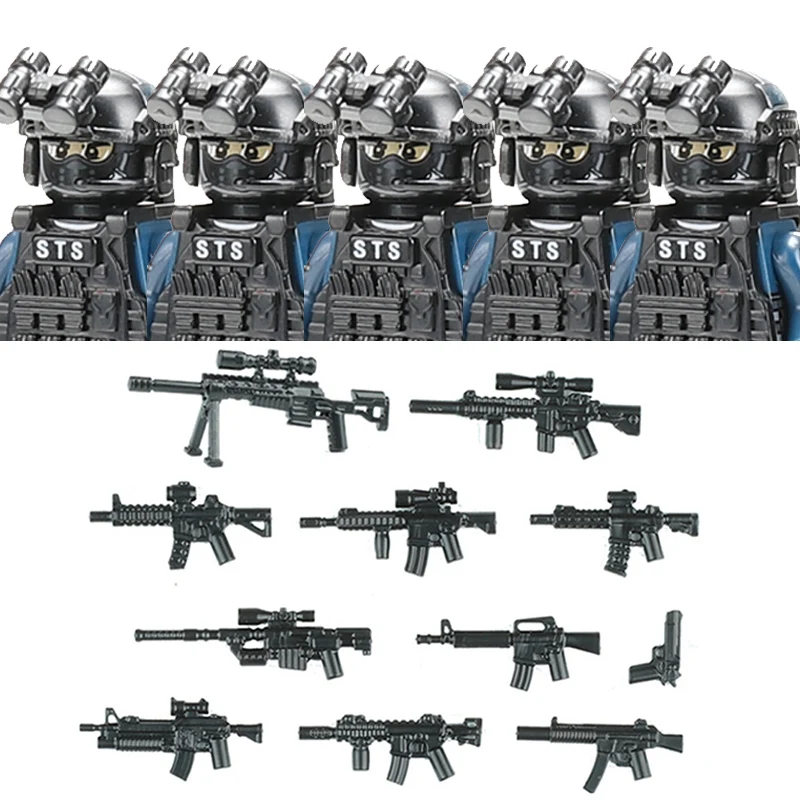 Militär Figuren Aufruf Polizei Soldat Bausteine Stadt Kommando Special Forces SWAT Waffen Weste Ziegel Kinder Spielzeug Geschenk