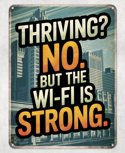 THRIVING NO. OFFICE JOKES METAL POSTER WALL TIN SIGN MAN CAVE SHED HOME PLAQUE --Tin Sign