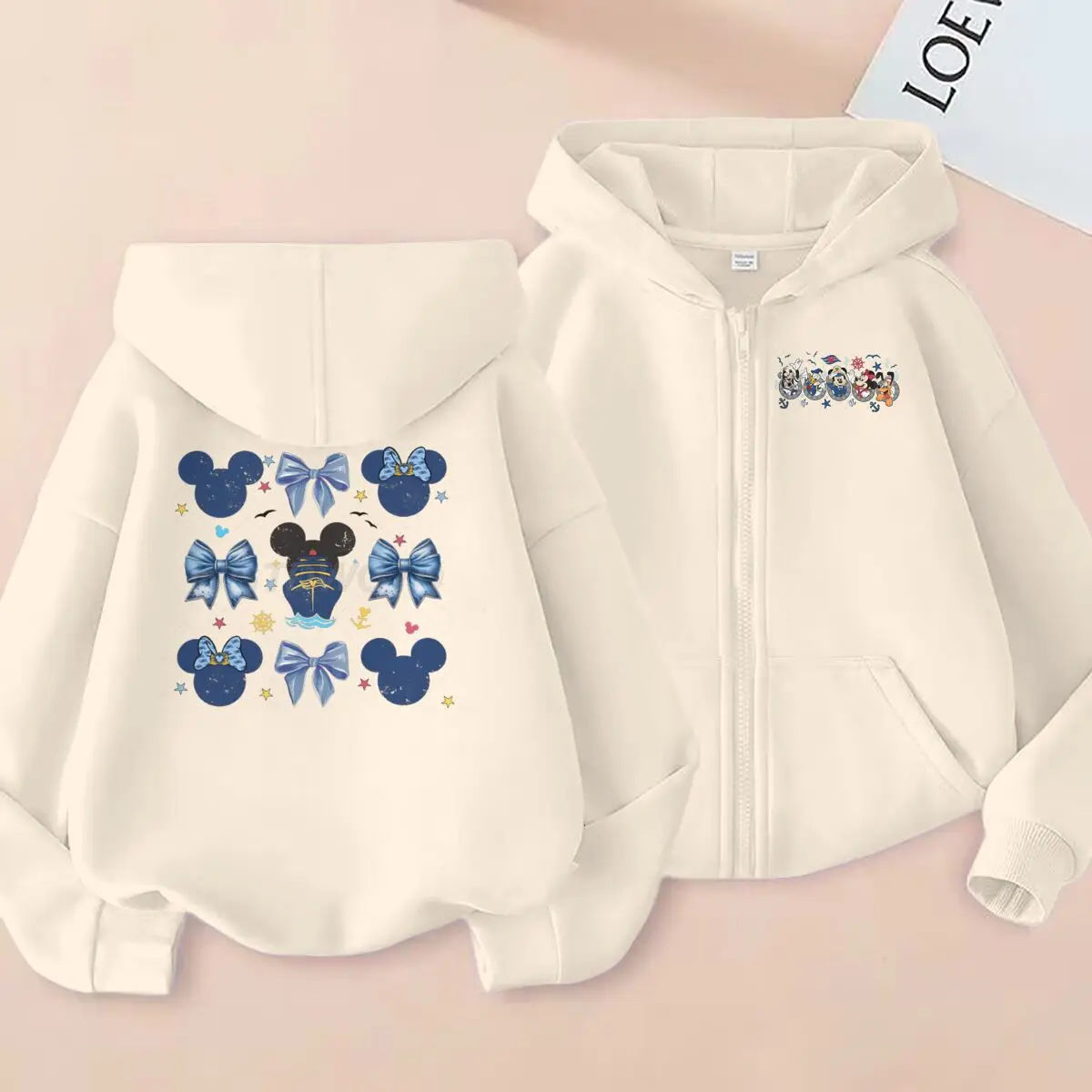 

Funny Kids Mickey Minnie Mouse Zip Up Hoodie Girl Boy Mickey Ear & Castle Graphic Sweatshirt Kid 3-12 Year Zipper Hoody Coat