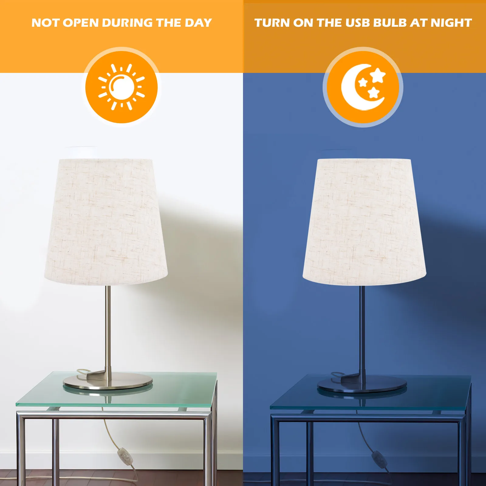 

Fabric Lamp Shade for Table Lamps E14 Soft Light Bedroom Living Room Decorative Drum Style Home Hotel Study Use