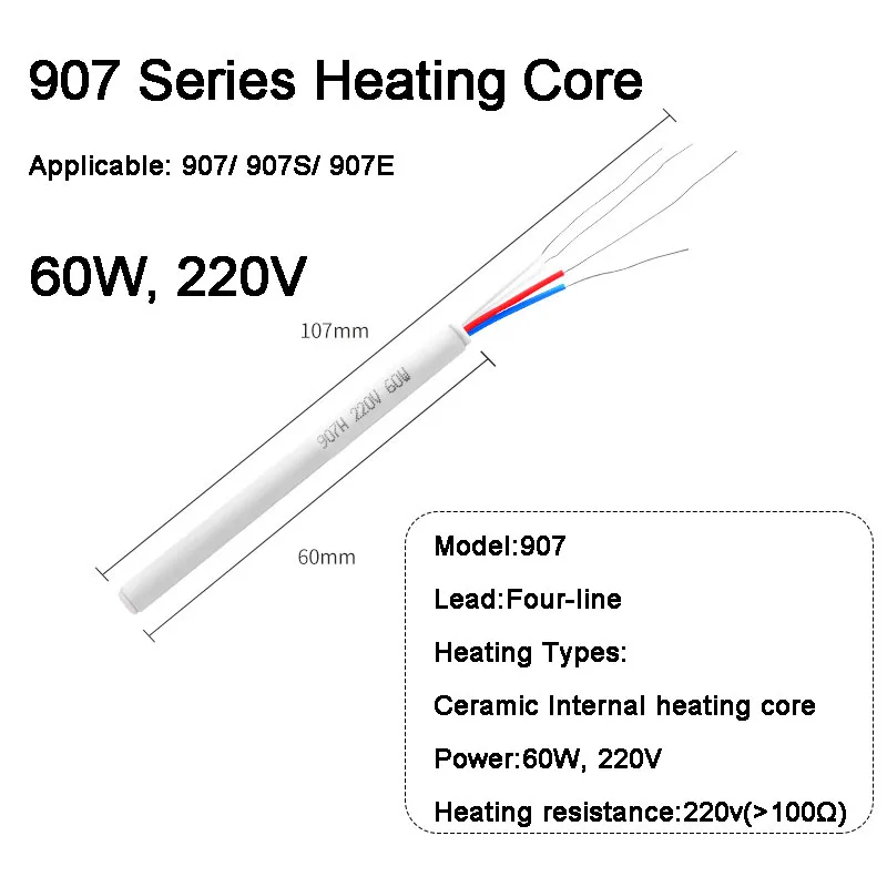 Imagem -06 - Elemento de Aquecimento 927 Ferro de Solda Elétrico 100w 200w Resistência 220v Núcleo Térmico Acessório Cerâmico Interno Soldadura Ferramentas do Reparo