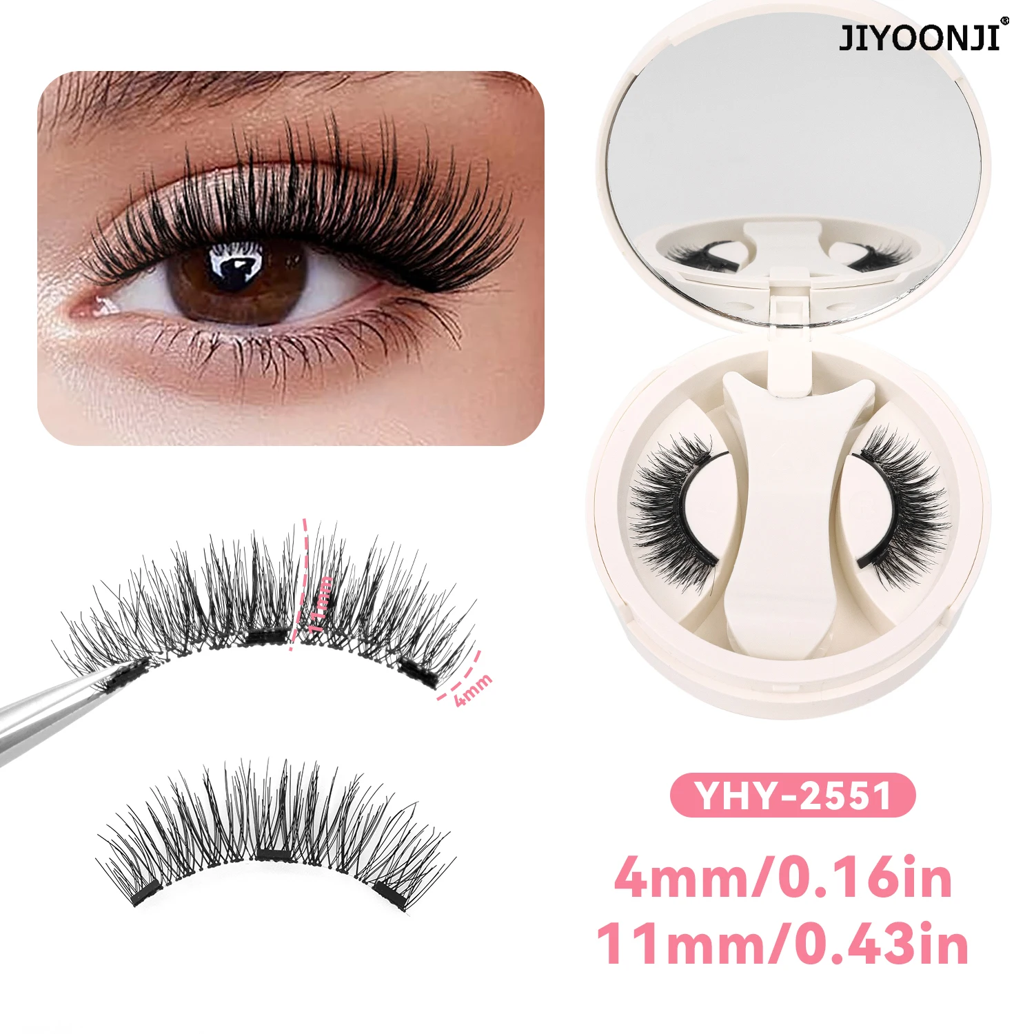 رموش مغناطيسية ذات مظهر طبيعي، مجموعة رموش مانغا مغناطيسية قابلة لإعادة الاستخدام مع أداة توزيع زوج واحد #1