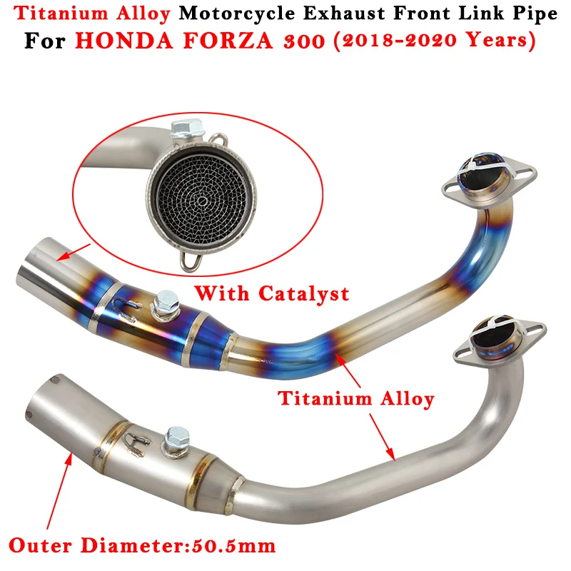 

Motorcycle Exhaust Escape System Modified Muffler Titanium 51mm Front Link Pipe With Catalyst For FORZA 300 350 2018 - 2020