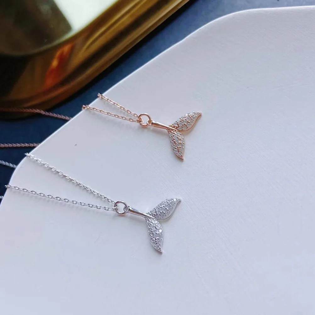 

1pcs Fish Tail Necklace For Women, Mermaid Choker Pendant, Clavicle Chain Jewelry, Lightweight Smooth Design, Trendy Gift For
