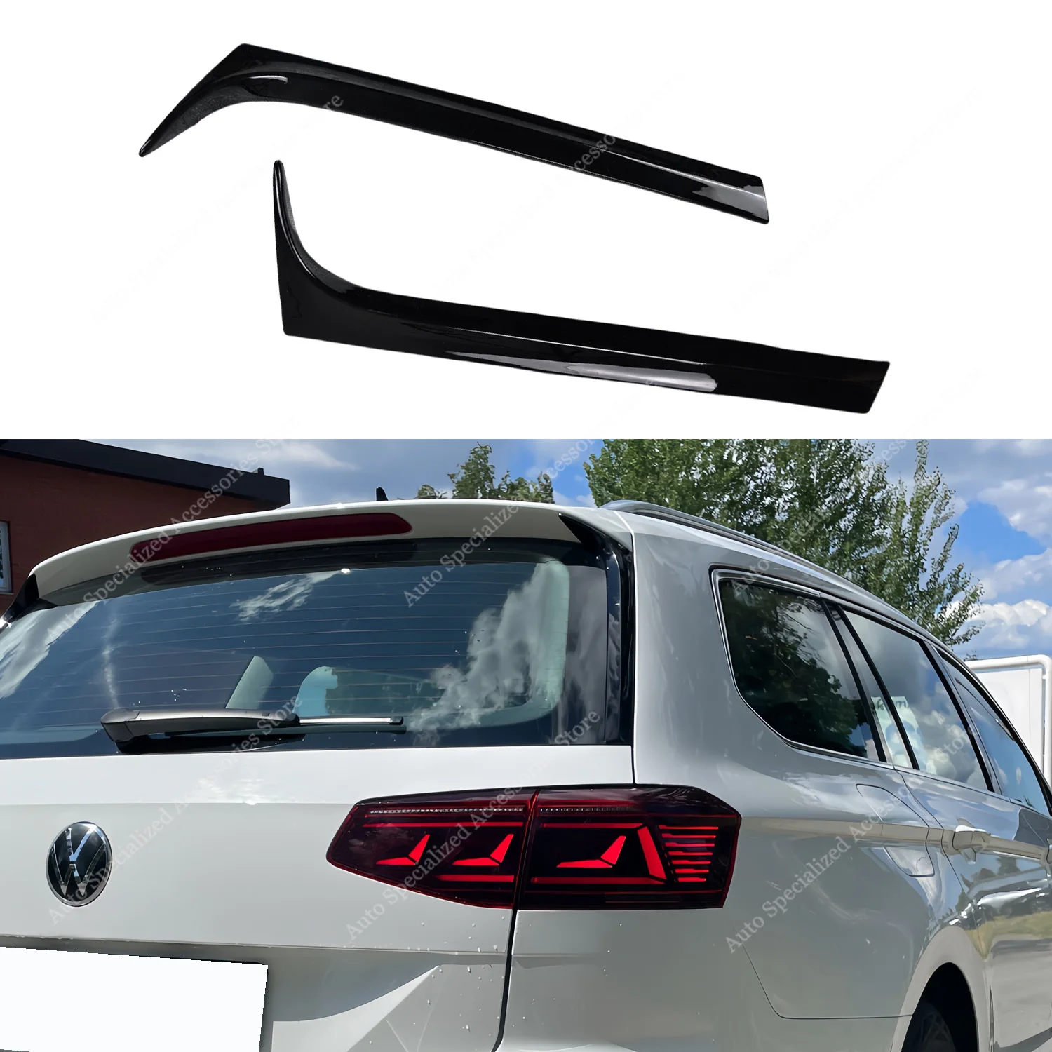 Adequado para VW Passat B8 B8.5 Virant TSI TDI Estate 2015-2023, Spoiler Traseiro para Carro, Cobertura do Splitter, Asa Traseira, Bodykits Tuning