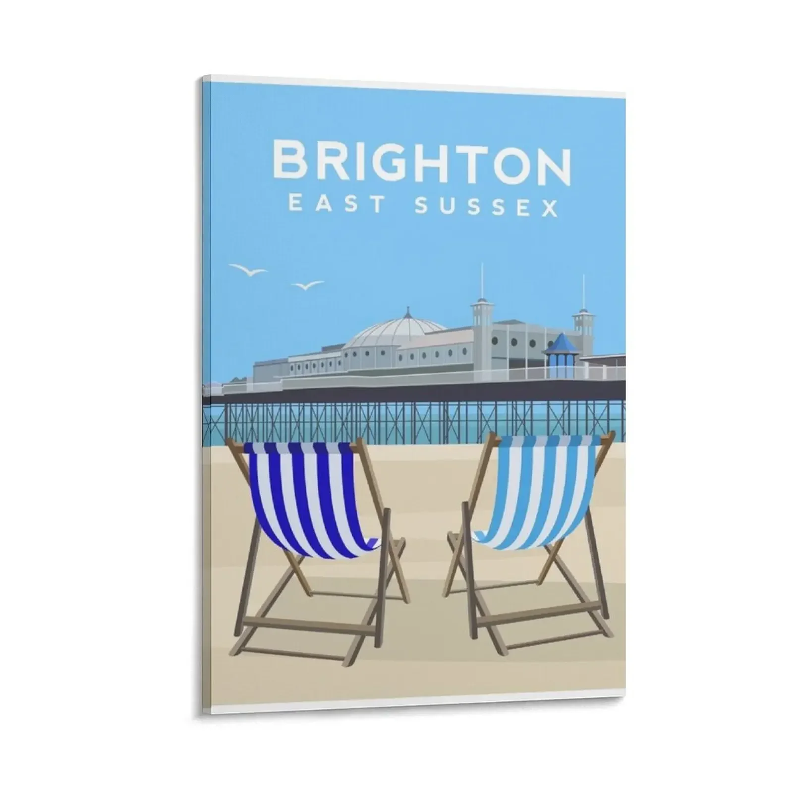 

Brighton Pier and Beach, East Sussex Canvas Painting Picture on the wall Wall decoration poster