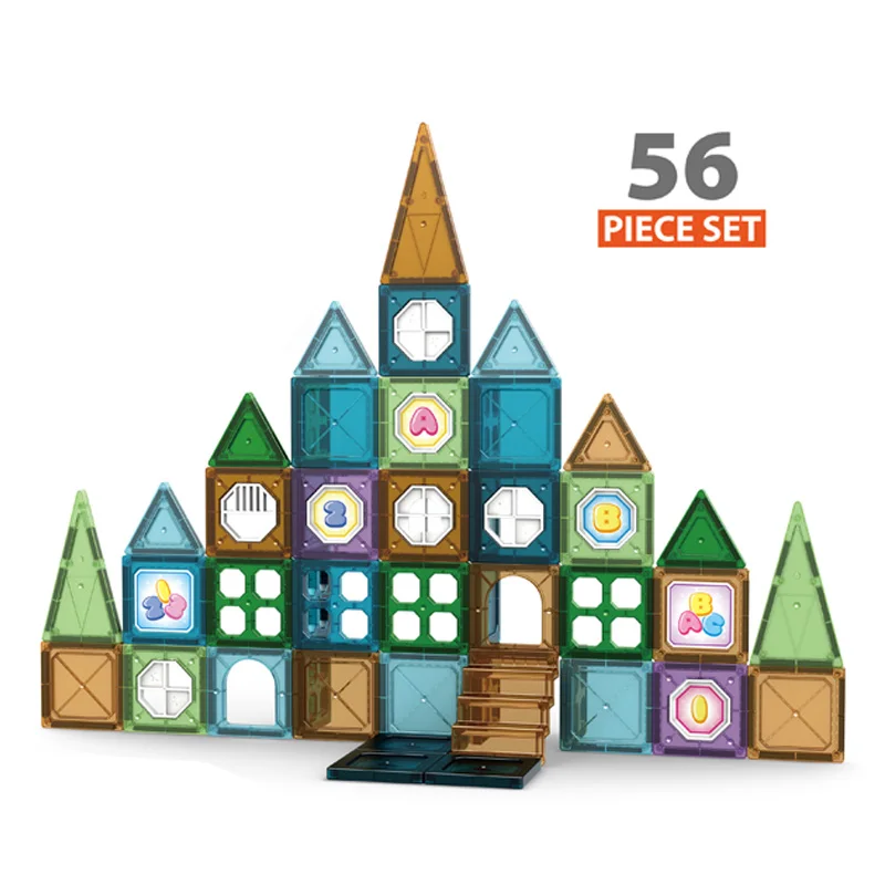Juego de 69 Uds. De azulejos magnéticos 3d, juguetes educativos, imán de construcción, bloques magnéticos creativos