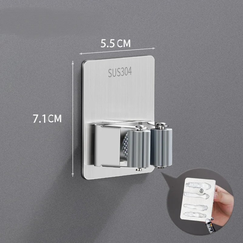 Adhesive Wall Hanging Multi Purpose Hooks Kitchen Bathroom Home Organizer Accessories Mop Rack Broom Hanger Hook view 5