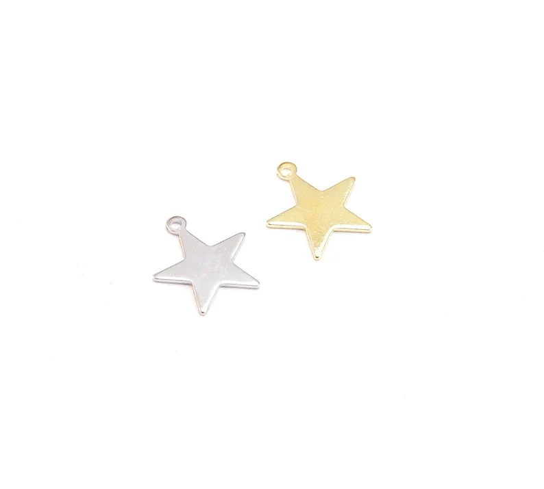 20pcs Star Charm, Metal Star Charm, Jewelry Making, Earring Findings, Bracelet Charms, 14.3x13mm RP239