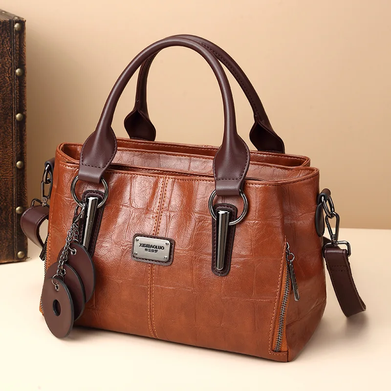 

Retro Women Boston Handbags Large Capacity Shoulder Bags Fashion Ladies Tote Bags Female Pillow Sling Bags
