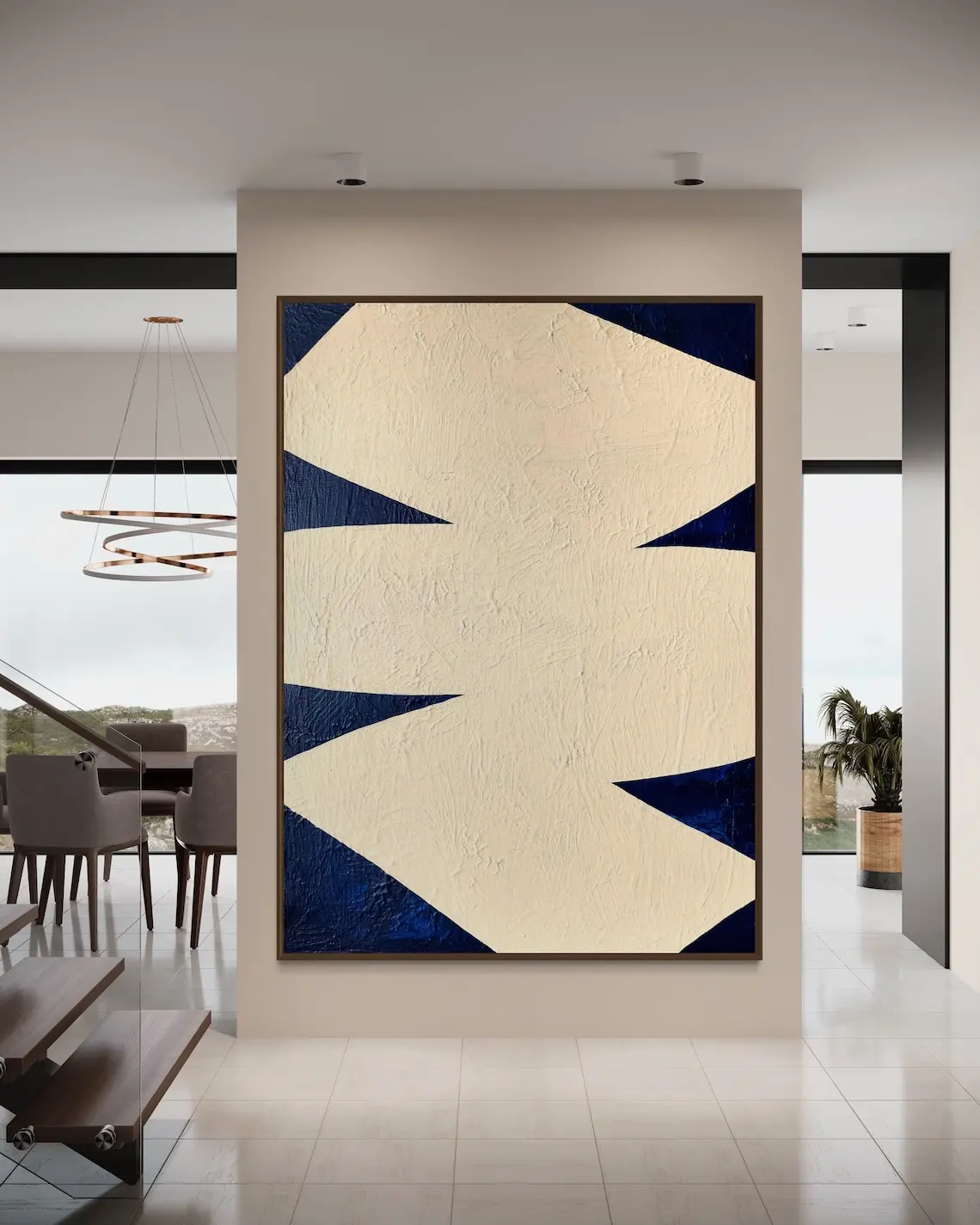 Large Abstract Textured Handmade Painting Mustard Yellow Abstract Painting Mid Century Modern Wall Art Beige Painting Home Art