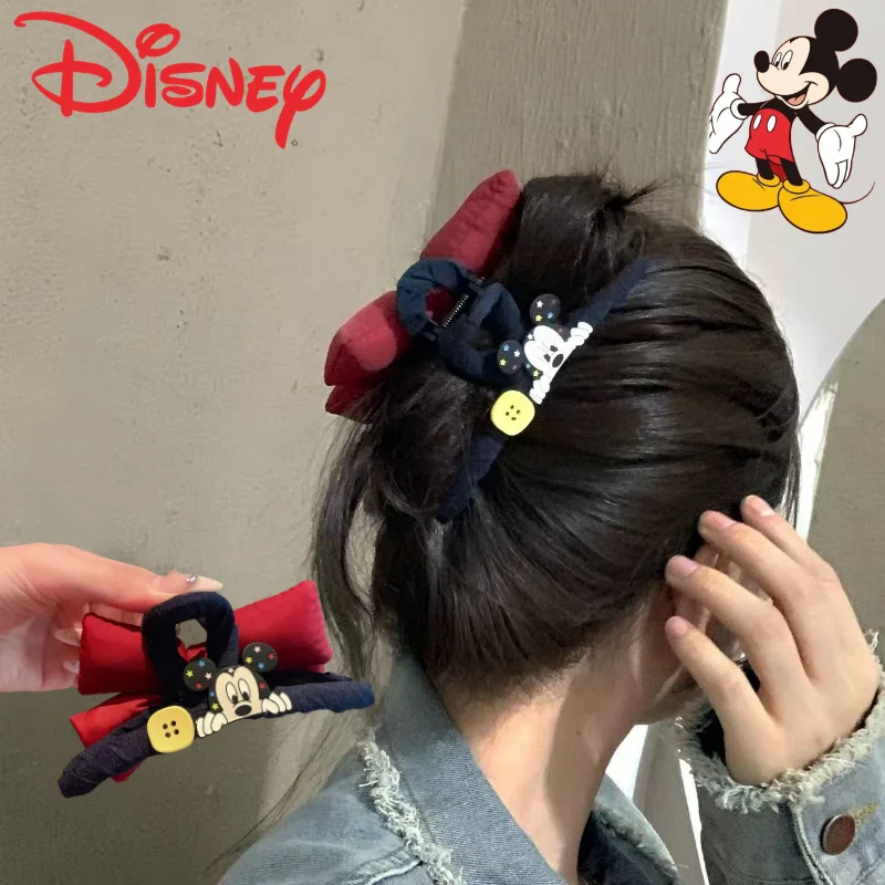 Disney mickey menina novo doce bonito criativo padrão dos desenhos animados botão arco volta zero clipe elegante versátil acessório de cabelo
