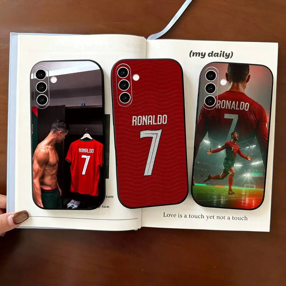 CR7 R-Ronaldo Football Player  Phone Case For Samsung Galaxy A73,A72,A71,A70,A53,A52,A51,Others Soft Black Cover