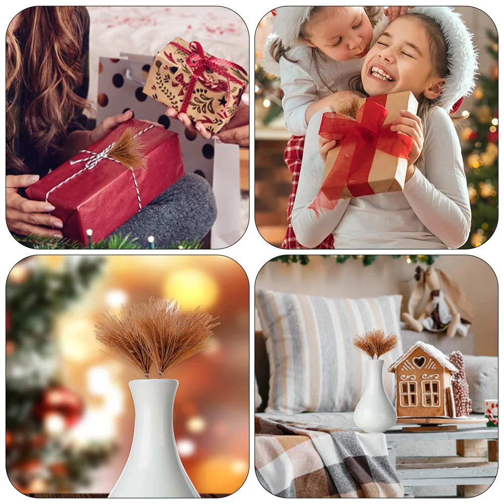 

50 Pcs Christmas Pine Branches Simulated Needle Accessories Fake Crafts Decoration