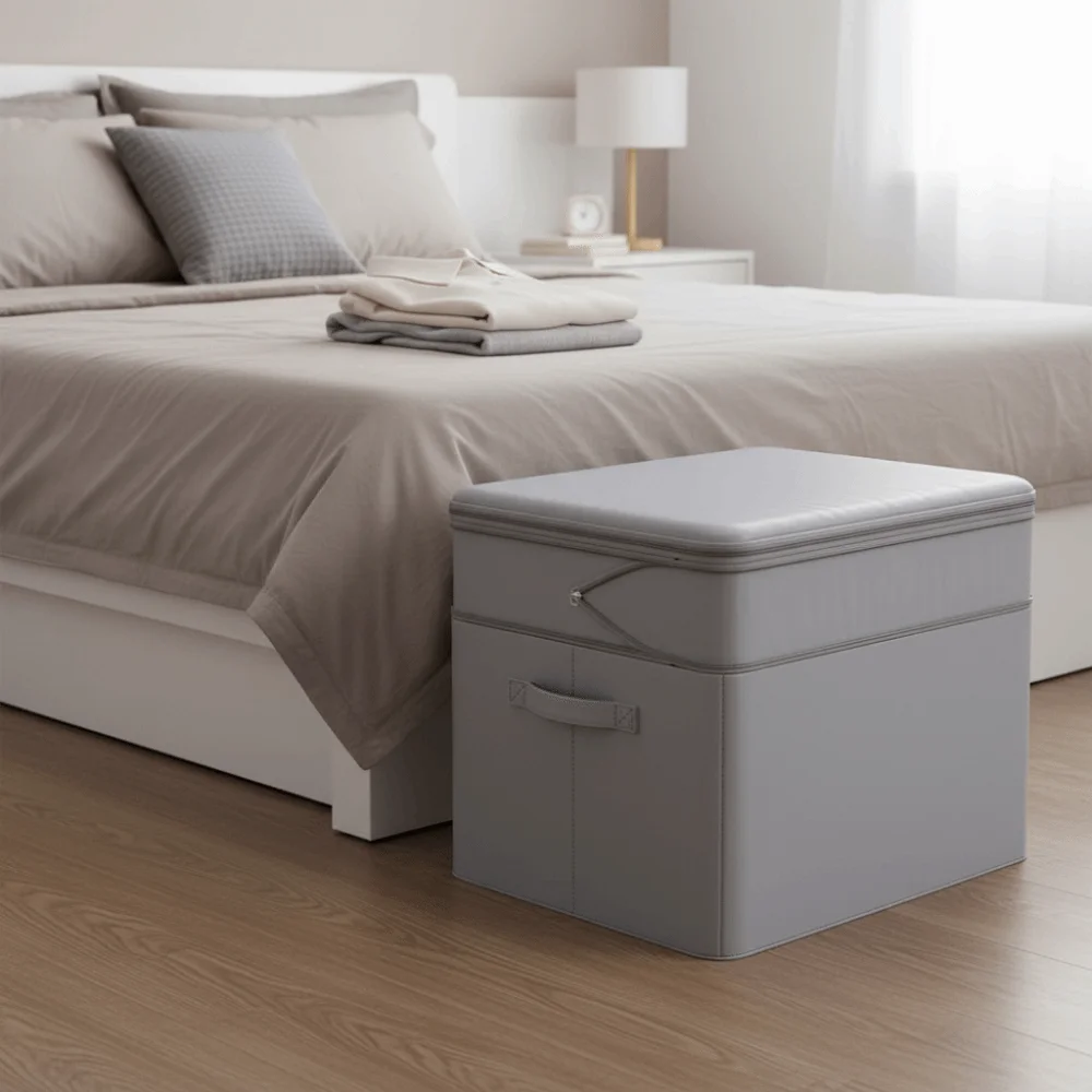 

Oxford Cloth Compressible Duvet Storage Bag Large Capacity Moisture-proof Quilt Storage Basket with Zipper Foldable