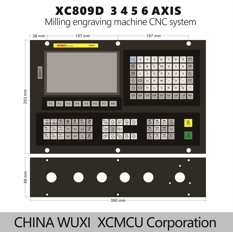 Xcmci-g-code Sistema de Controle Cnc Usb Suporta Offline Milling Boring Tapping Drilling Feeding Eixos Eixos Eixos Eixos Xc809d