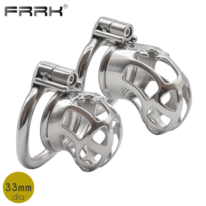 FRRK Metal Chastity Cage Sex Toys for Man Adult Supplies Steel Male Strap Belt Couple Penis Rings Sexyshop Erotic Accessories