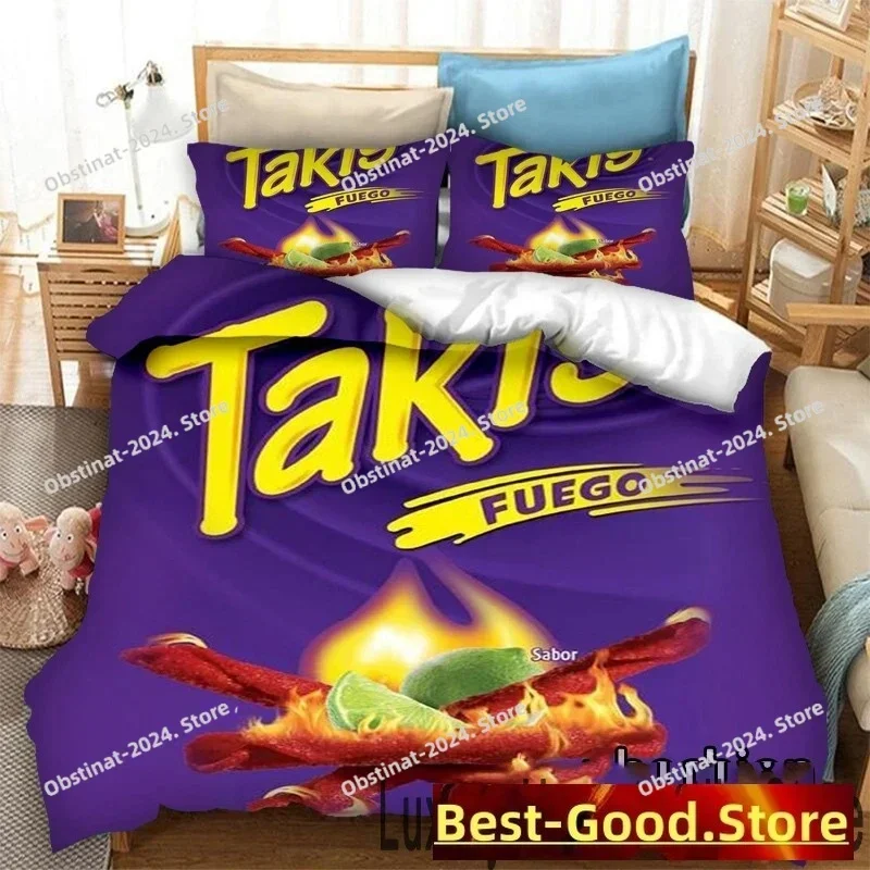 

Fashion Snacks Takis Bedding Set Printed single Comforter Quilt Bed Cover Duvet Cover Pillow Case 3 Pieces Sets Kids Adult Size