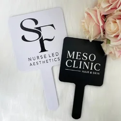 Personalised social media adevertising sign business logo Handheld Mirror Makeup handle mirror salon decor