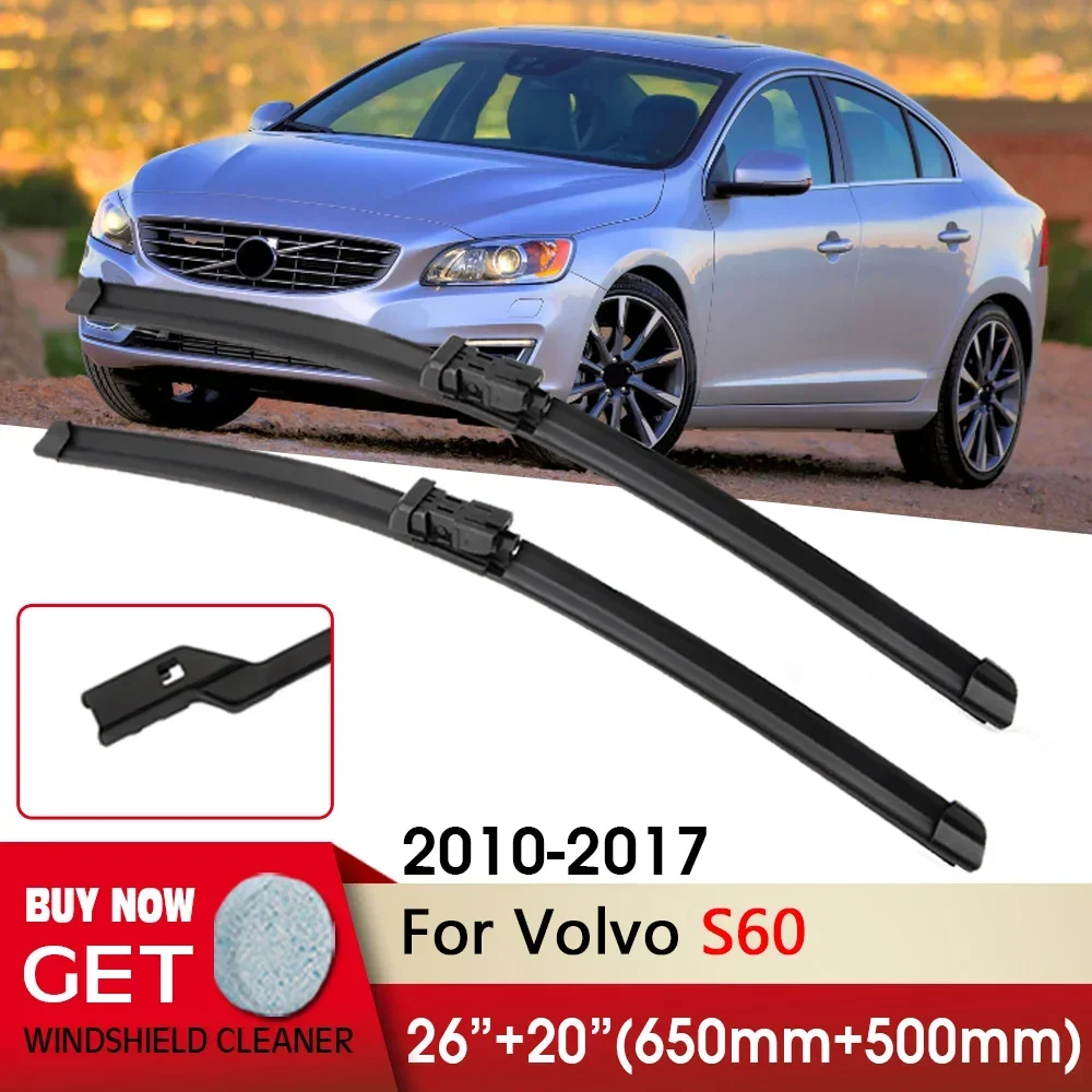 

Car Wiper Front Wiper Blade 26"+20" For Volvo S60 2010-2017 Fit Push Button Arm Front Windscreen Wipers Auto Accessories