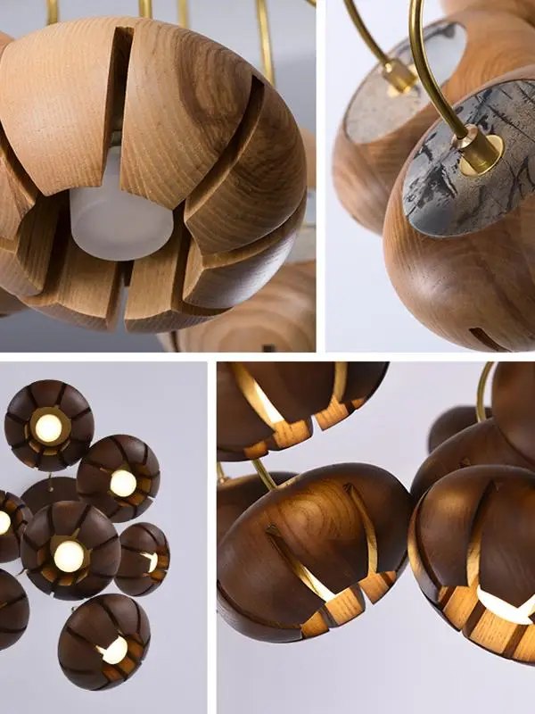 Muxiu Yuan - Flower Language] Design Sense Restaurant Lamp Living Room Pendant Light Wabi Sabi Style Chinese Medieval Creative W