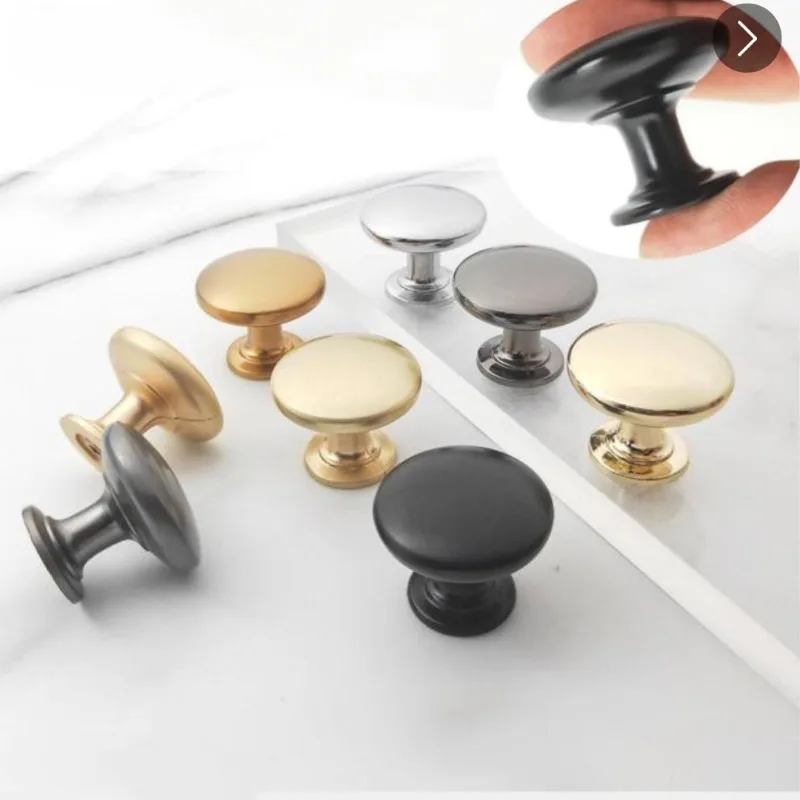 Wardrobe, cabinet, shoe cabinet, TV cabinet, small handle, simple zinc alloy solid electroplated button,single hole small handle