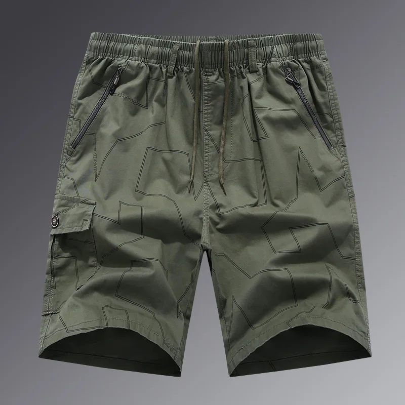 Lente Zomer Nieuwe Mode Heren Kleding Zakken Hoge Taille Zak Bedrukt Trekkoord Touw Hombre Losse All Match Casual Shorts