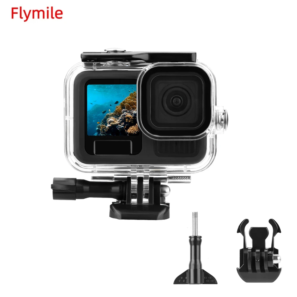 Flymile حافظة مقاومة للماء لـ GoPro Hero ، غطاء إسكان للغوص تحت الماء مع فلتر الغوص ، ملحق GoPro ، البطل 13 ، 12 ، 11 ، 10 ، 9 ، 60 م