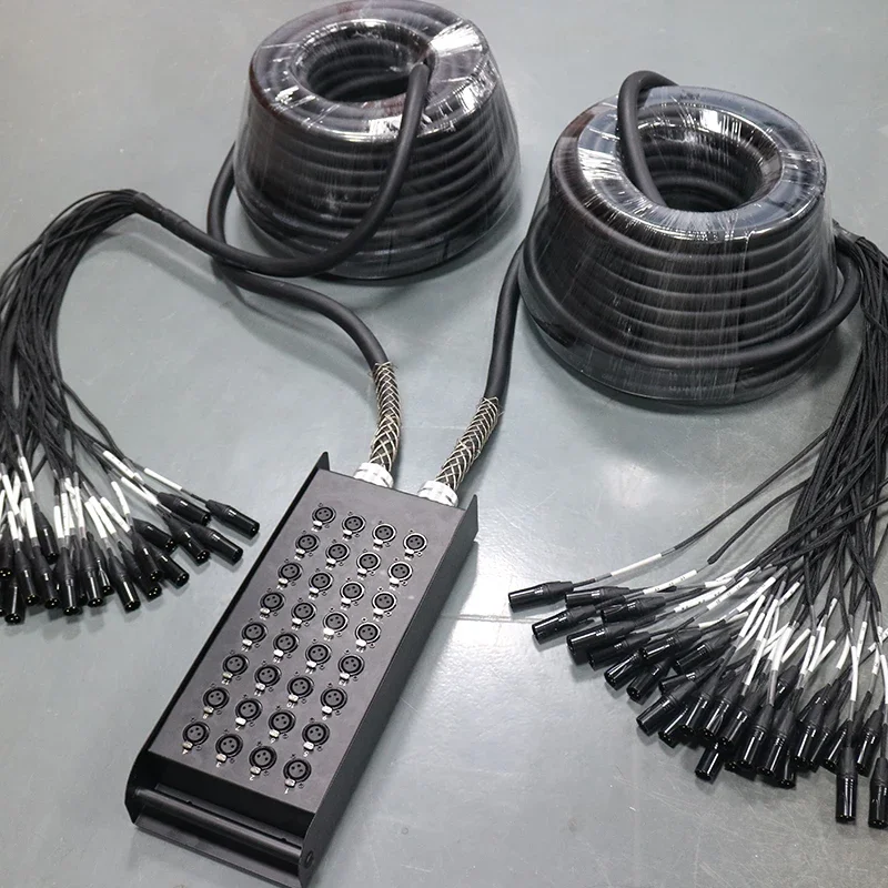 2026/Professional Audio 32  XLR Stage Box Snake Cable Speaker COAXIAL Bare Copper Microphone Cable