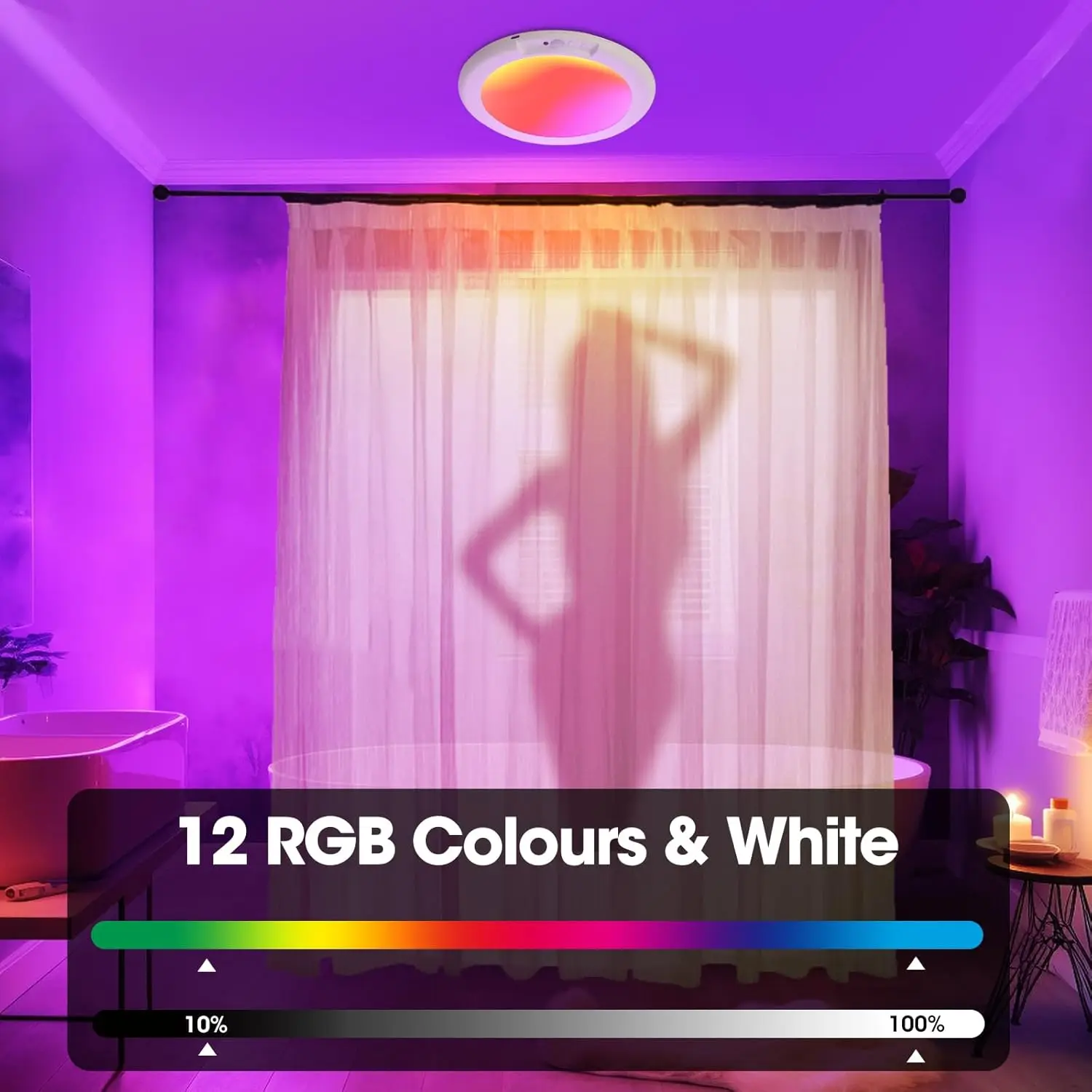 Bild 7: Magnetische Deckenleuchte USB Typ-C Wiederaufladbar 4000mAh CW/RGB mit Fernbedienung LED-Wandlampe für Wohnzimmer Schlafzimmer Flur