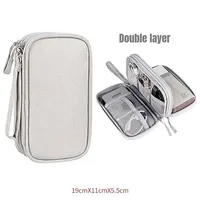 1Pc NEW Travel Organizer Bag Cable Storage Organizers Pouch Carry Case Portable Waterproof Double Layers Storage Bags Cable Cord 6