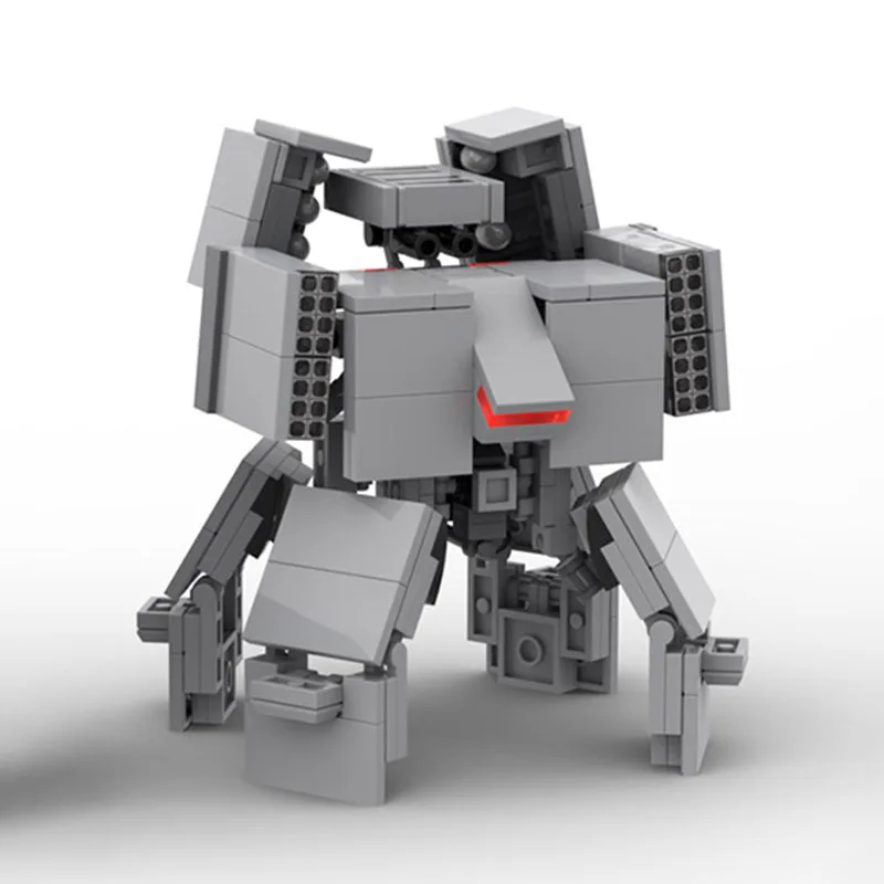 Juguete de bloques de construcción MOC, caja en miniatura que contiene pequeñas figuritas modelo mecha para ensamblaje creativo, juego de juguetes como regalo de vacaciones f