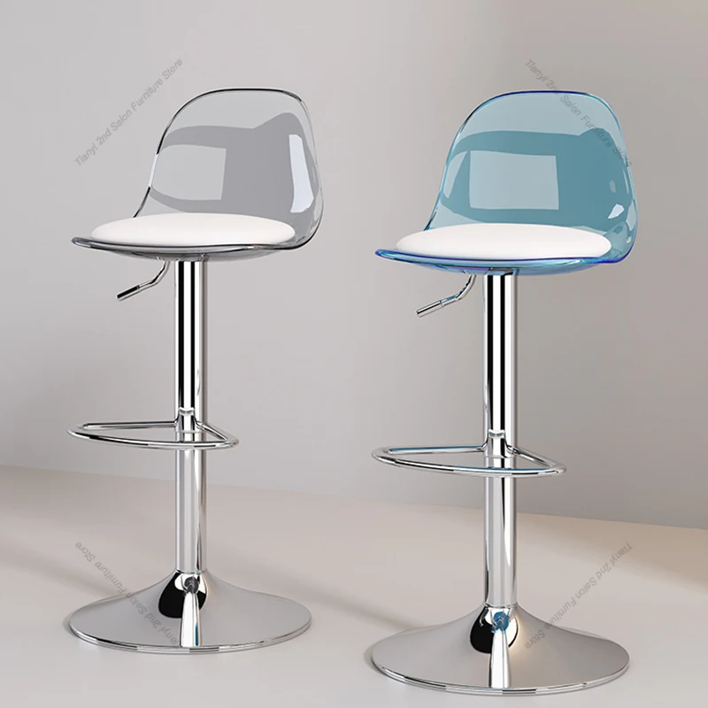 Вращающиеся барные стулья в скандинавском стиле, современные акриловые регулируемые барные стулья для приема, высокий табурет, минималистичный дизайн, мебель для дома Cadeira LLBC
