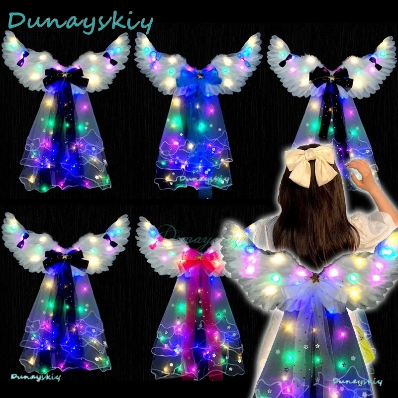 

Fancy Dress Fairy Wing Decoration LED Glowing Feather Angel Wings Party Costume Wedding Festival Carnival Halloween Party